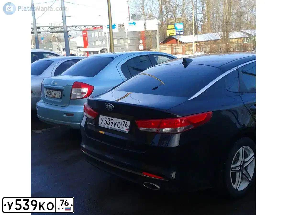 Фото автомобиля KIA MAGENTIS / OPTIMA, 2016 — госномер У539КО76. Цвет: ЧЕРНЫЙ