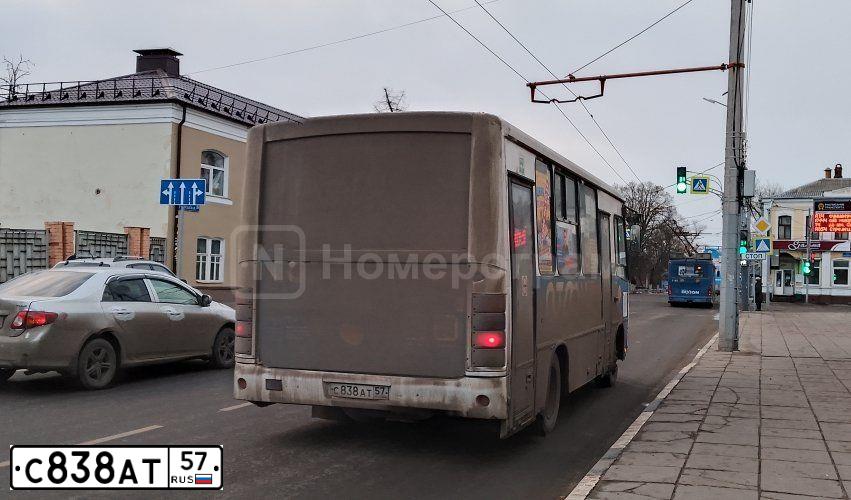 Фото автомобиля PAZ 3203, 2017 — госномер С836АТ57. Цвет: Белый