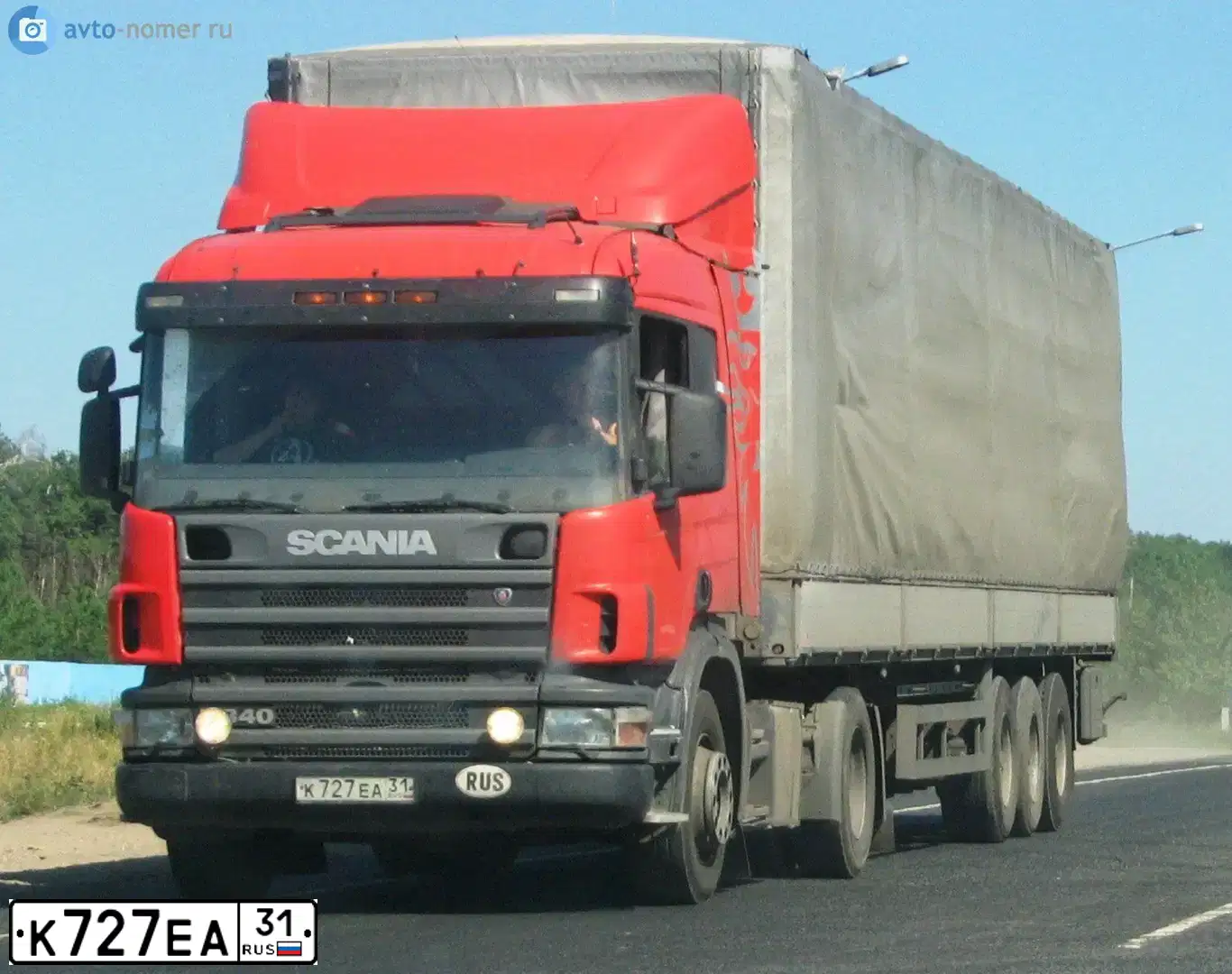 Фото автомобиля SCANIA SERIE R /4X2/, 2007 — госномер К727ЕА31. Цвет: Красный