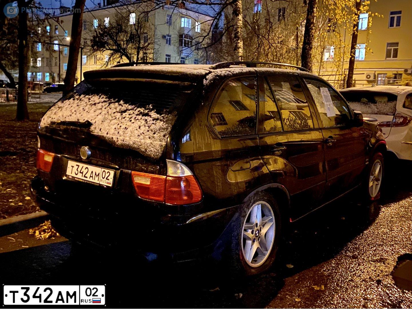 Фото автомобиля BMW X5, 2002 — госномер Т342АМ02. Цвет: ЧЕРНЫЙ