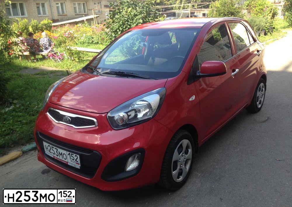 Фото автомобиля KIA PICANTO / MORNING, 2014 — госномер С410ТЕ750. Цвет: Красный