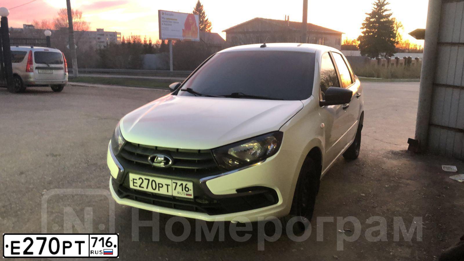 Фото автомобиля LADA 2190 GRANTA, 2020 — госномер Е270РТ716. Цвет: Белый