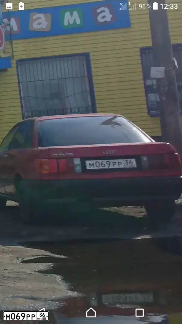 Фото автомобиля AUDI 80, 1988 — госномер М069РР36. Цвет: Красный