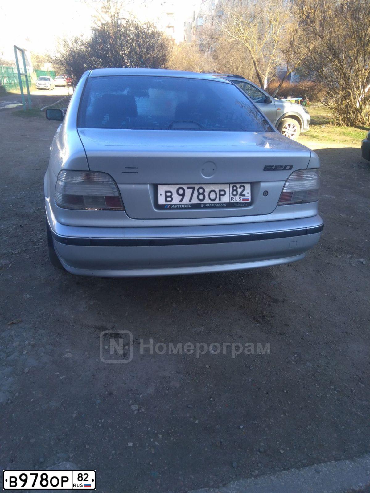 Фото автомобиля БМВ 520 I, 1999 — госномер А200КА20. Цвет: Серый