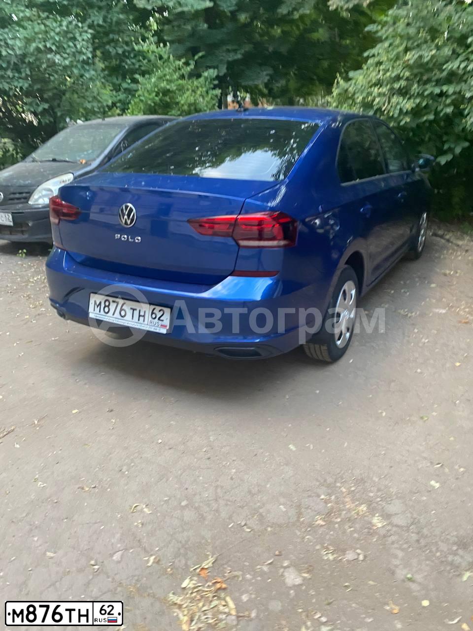 Фото автомобиля VOLKSWAGEN POLO, 2020 — госномер У657УВ62. Цвет: синий