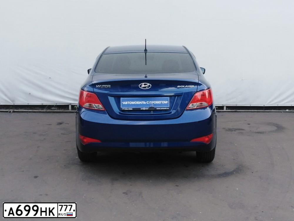 Фото автомобиля HYUNDAI SOLARIS, 2015 — госномер К520НЕ136. Цвет: синий