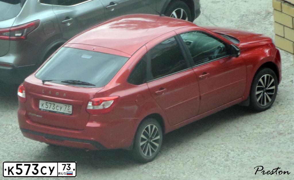 Фото автомобиля LADA 2191 GRANTA, 2019 — госномер К573СУ73. Цвет: КРАСНЫЙ
