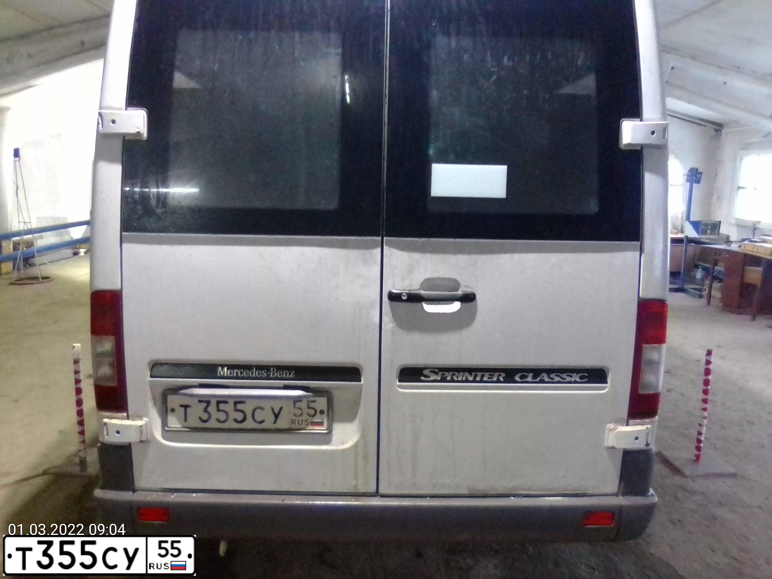 Фото автомобиля MERCEDES SPRINTER, 2016 — госномер Т355СУ55. Цвет: Белый