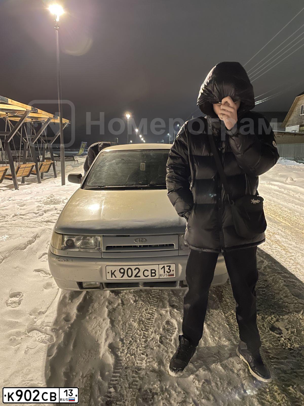 Фото автомобиля LADA 2110, 2004 — госномер К902СВ13. Цвет: Серебристо-Желтый