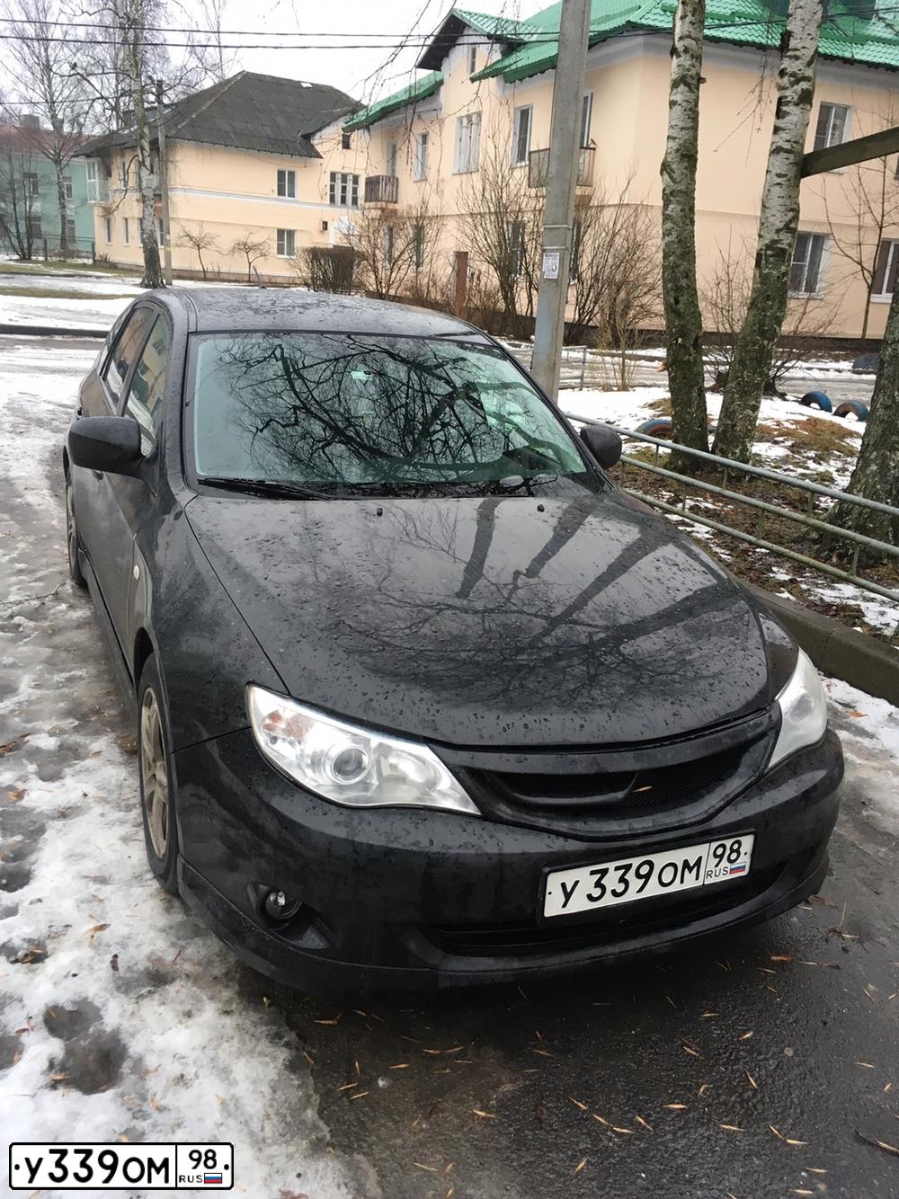 Фото автомобиля SUBARU IMPREZA, 2008 — госномер С114МВ790. Цвет: ЧЕРНЫЙ