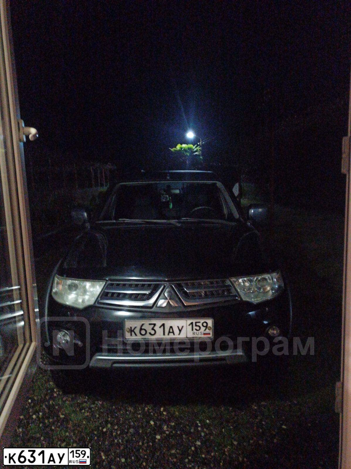 Фото автомобиля MITSUBISHI L 200, 2014 — госномер К631АУ159. Цвет: ЧЕРНЫЙ
