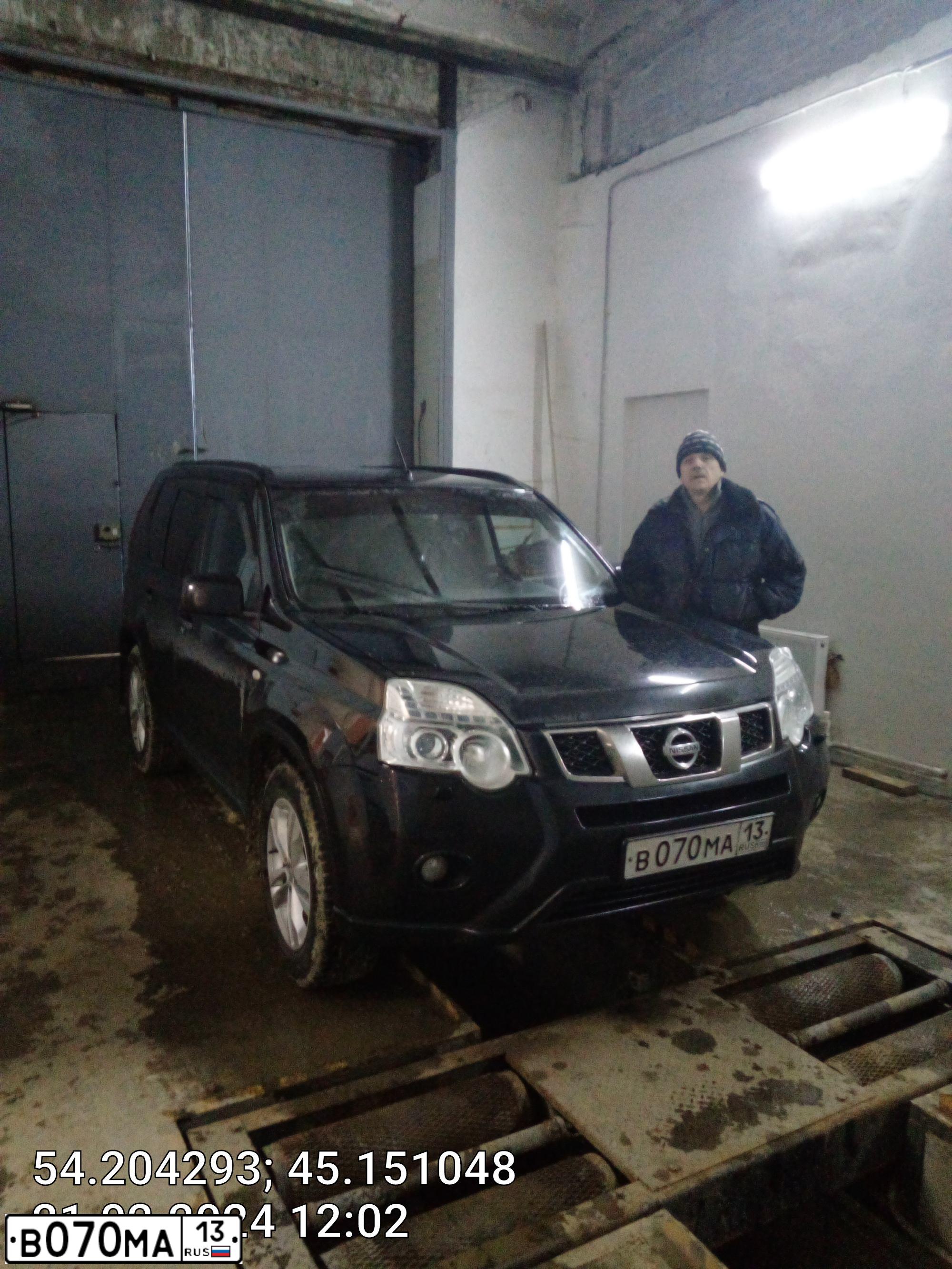Фото автомобиля NISSAN X-TRAIL, 2012 — госномер У794УУ13. Цвет: ЧЕРНЫЙ