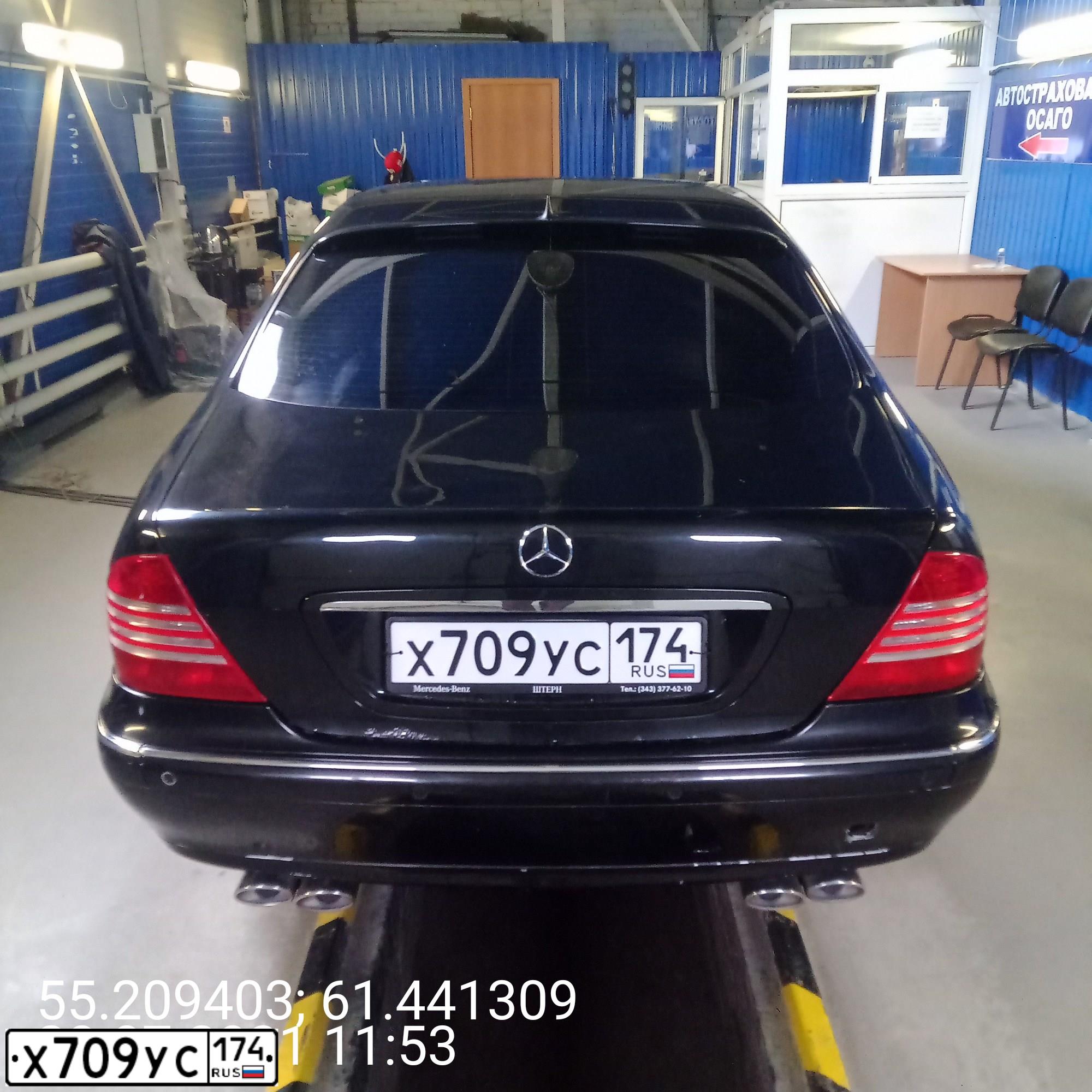 Фото автомобиля MERCEDES S-KLASSE, 1999 — госномер А288АА72. Цвет: ЧЕРНЫЙ
