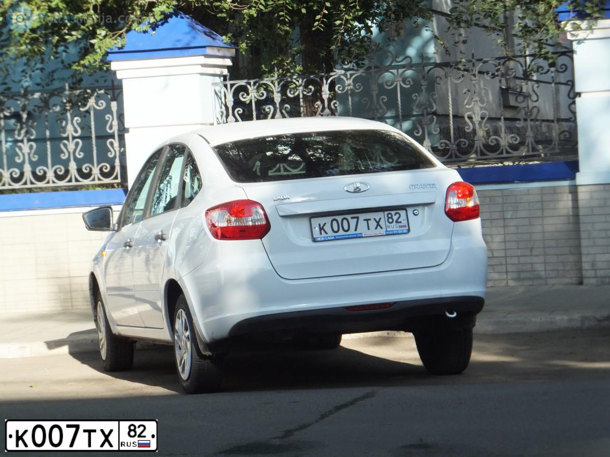 Фото автомобиля LADA 2191 GRANTA, 2016 — госномер К007ТХ82. Цвет: БЕЛЫЙ