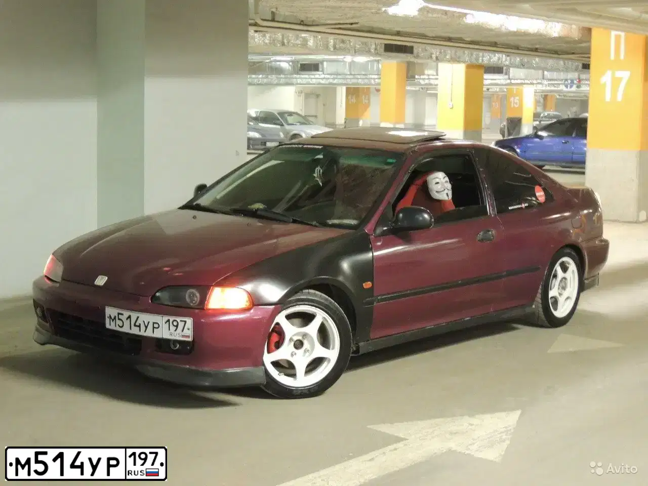 Фото автомобиля HONDA CIVIC, 1994 — госномер К179ТО48. Цвет: КРАСНЫЙ