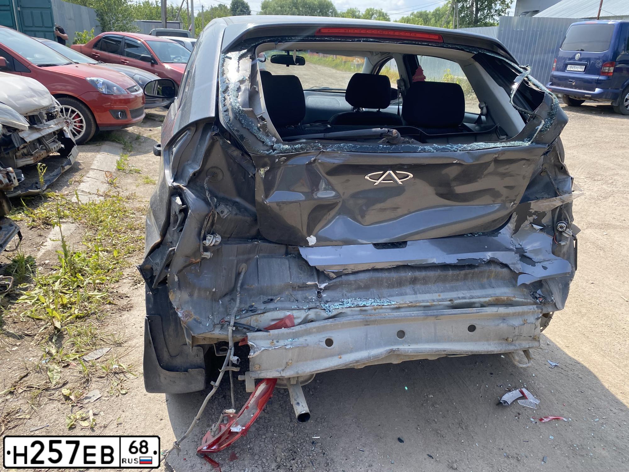 Фото автомобиля CHERY BONUS /A13/, 2012 — госномер Н257ЕВ68. Цвет: ТЕМНО-СЕРЫЙ
