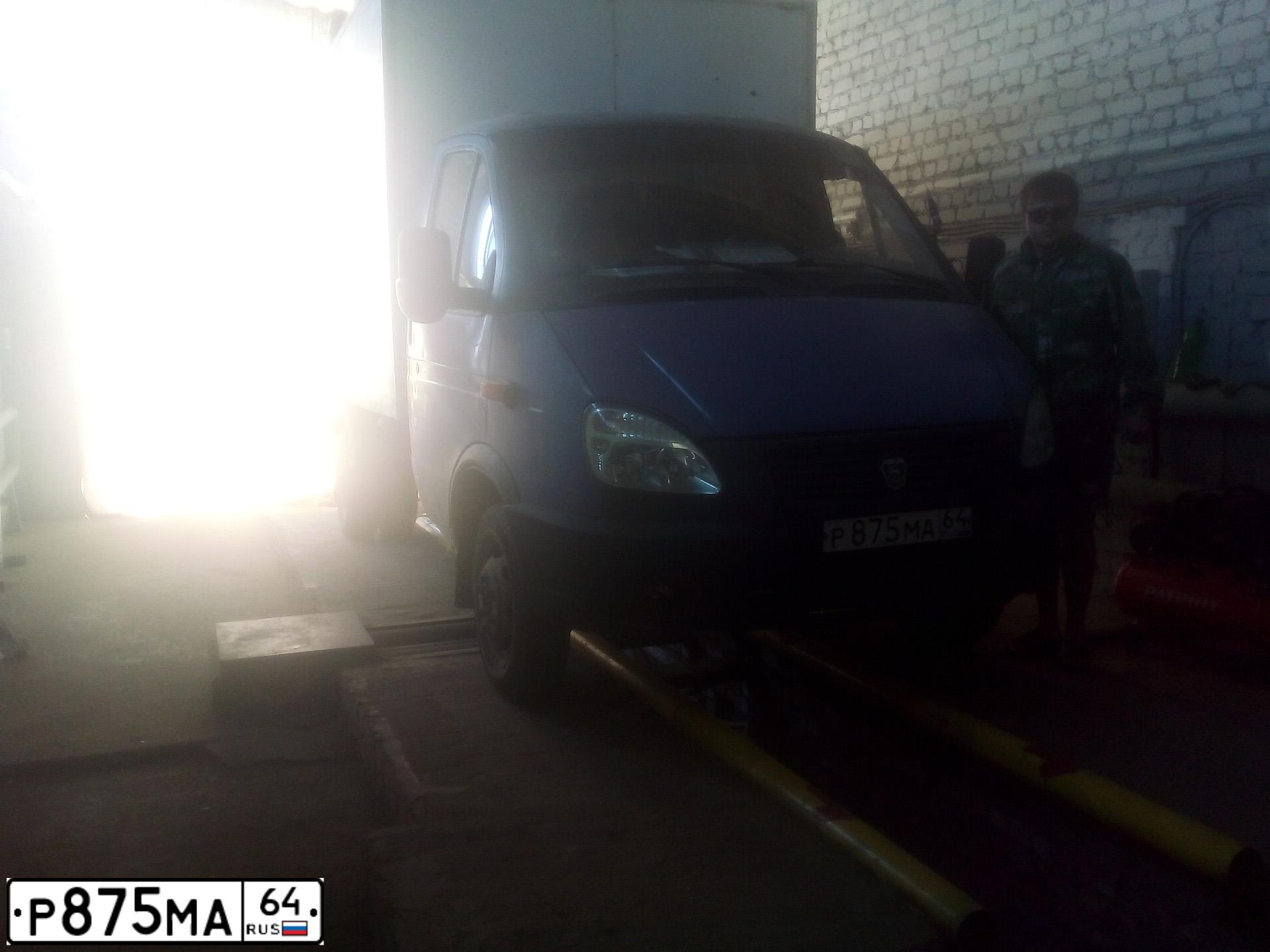Фото автомобиля GAZ 3302 EL, 2009 — госномер Р875МА64. Цвет: СИНЕ СИРЕНЕВЫЙ