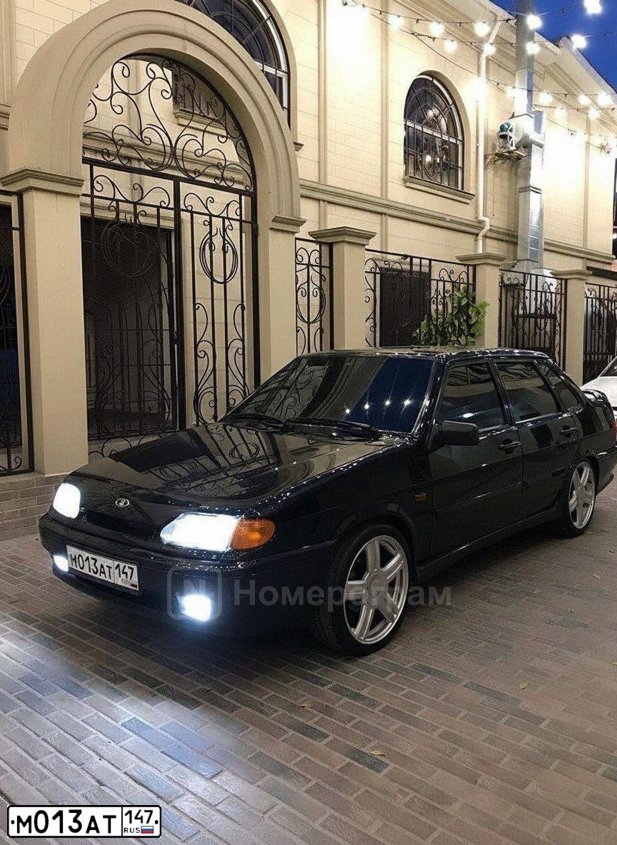 Фото автомобиля LADA 2115 SAMARA, 2009 — госномер М013АТ147. Цвет: ЗЕЛЕНЫЙ