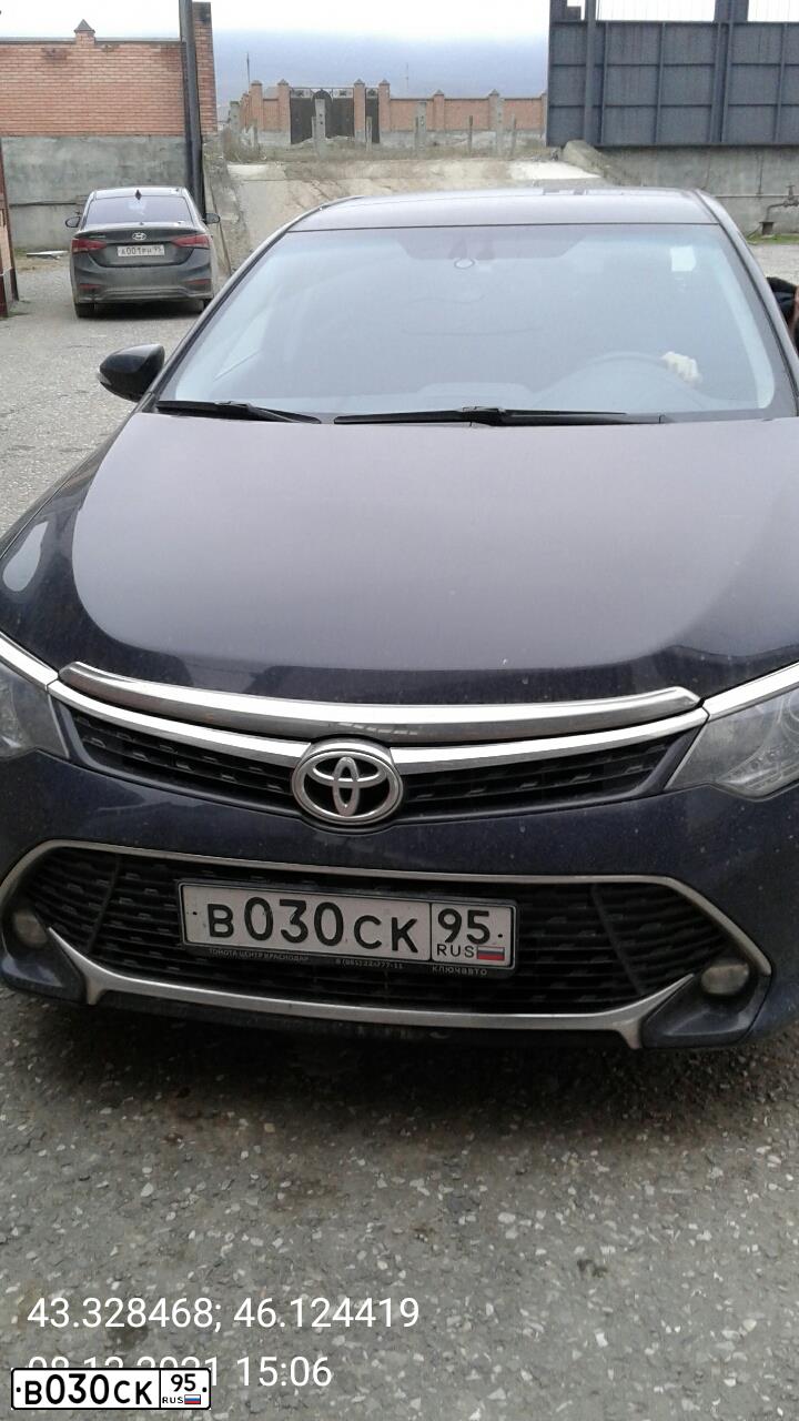 Фото автомобиля TOYOTA CAMRY, 2017 — госномер В030СК95. Цвет: ЧЕРНЫЙ