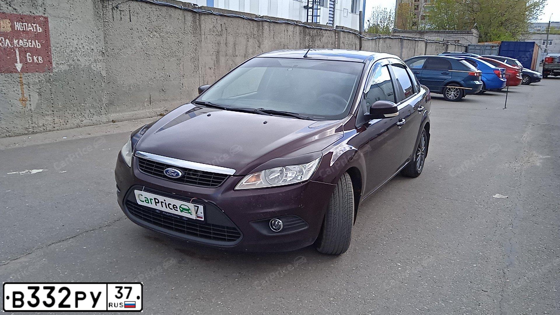 Фото автомобиля FORD FOCUS, 2009 — госномер В332РУ37. Цвет: ФИОЛЕТОВЫЙ