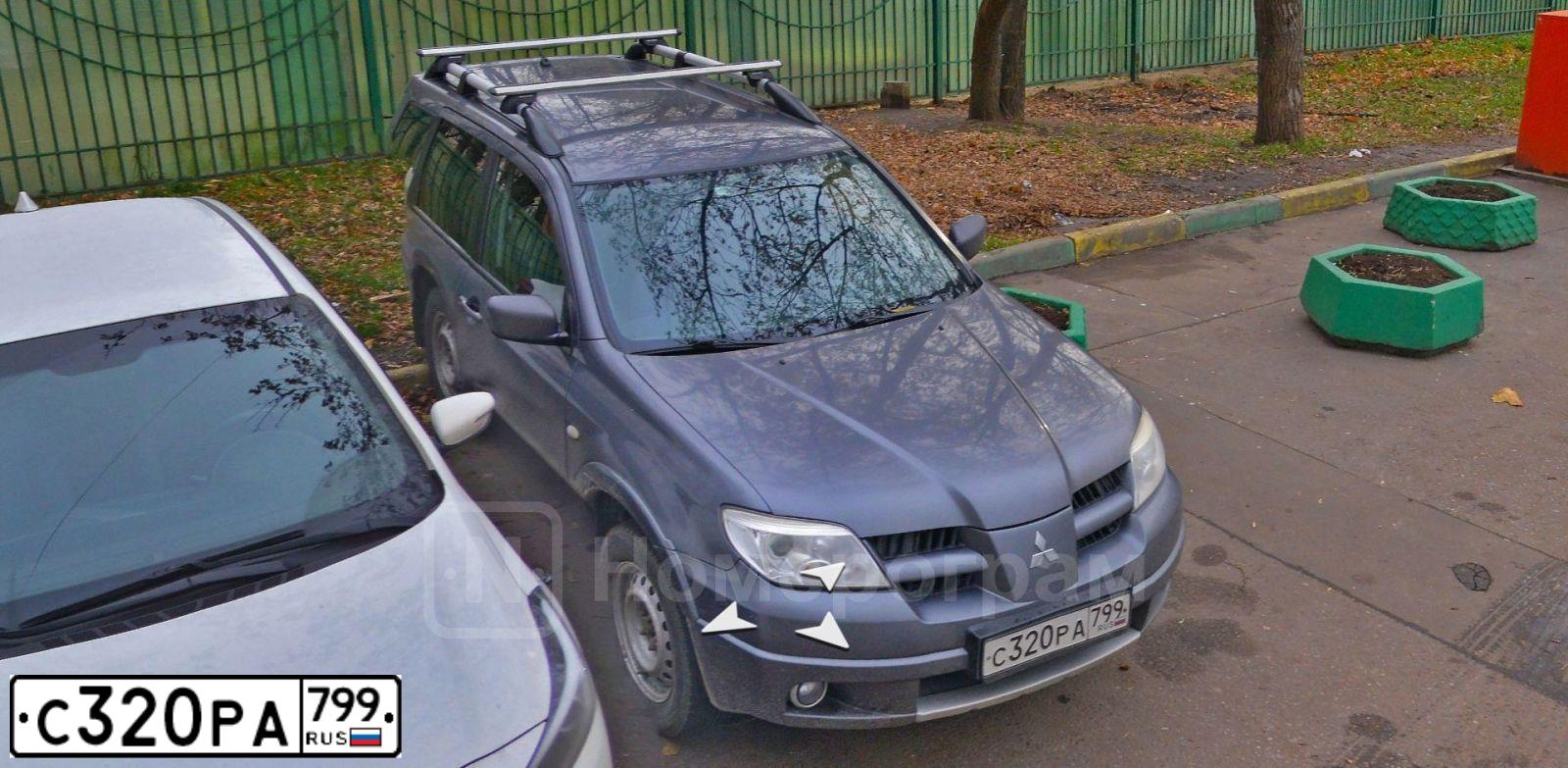 Фото автомобиля MITSUBISHI OUTLANDER, 2007 — госномер А007ЕУ777. Цвет: СЕРЫЙ