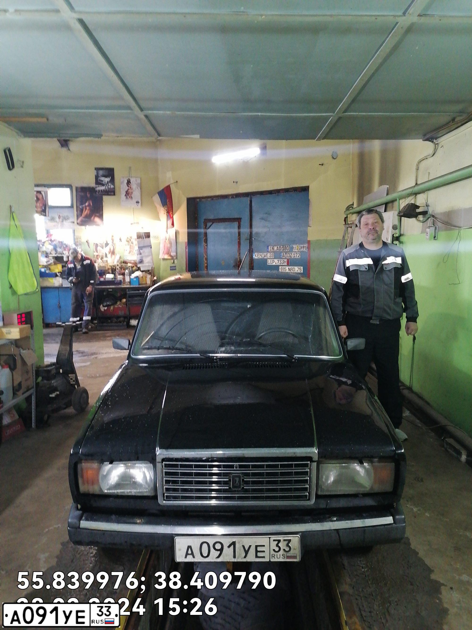 Фото автомобиля LADA 2107 LADA, 2006 — госномер А091УЕ33. Цвет: ЧЕРНЫЙ
