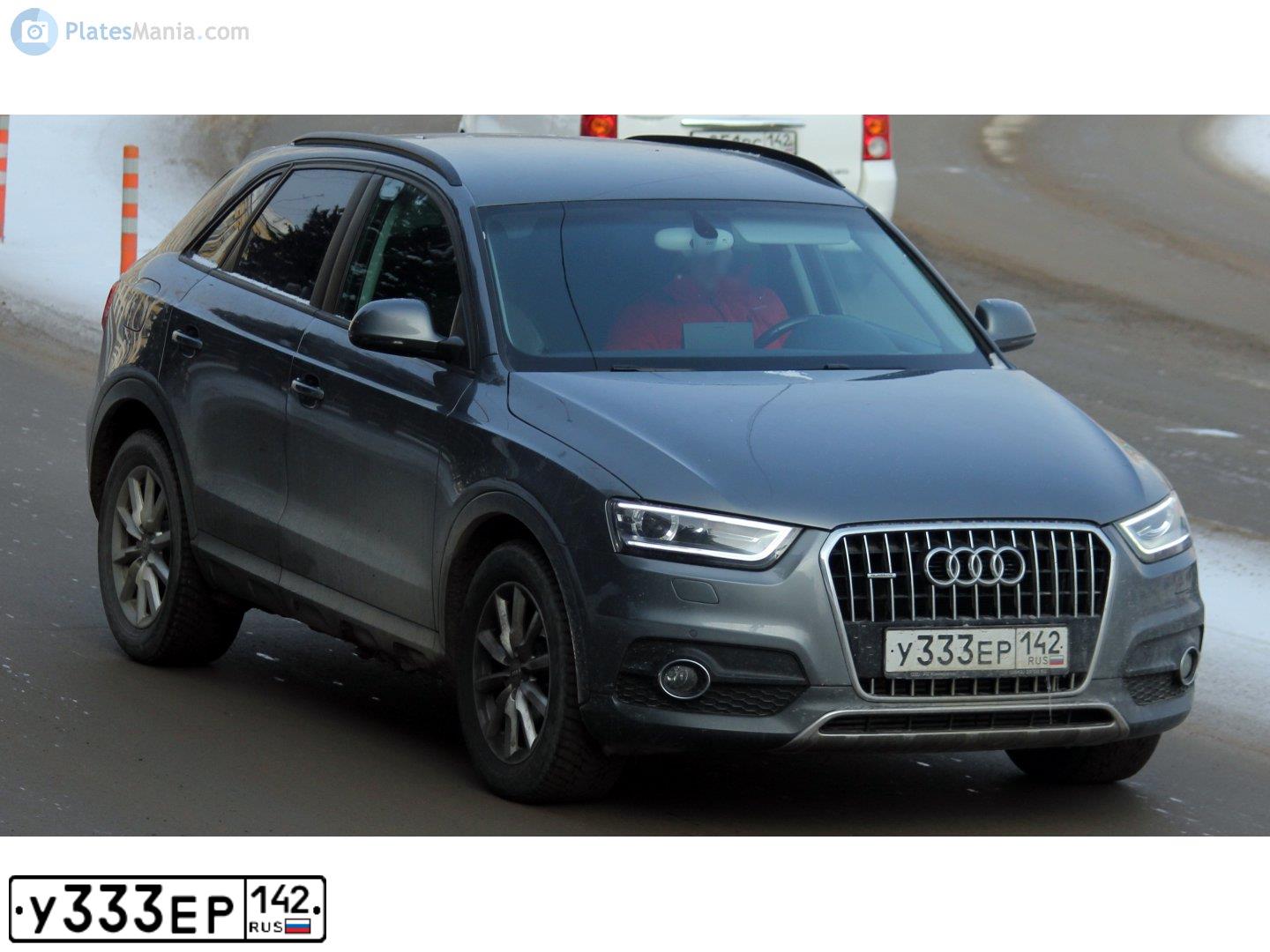Фото автомобиля AUDI Q3, 2014 — госномер У333ЕР142. Цвет: СЕРЫЙ