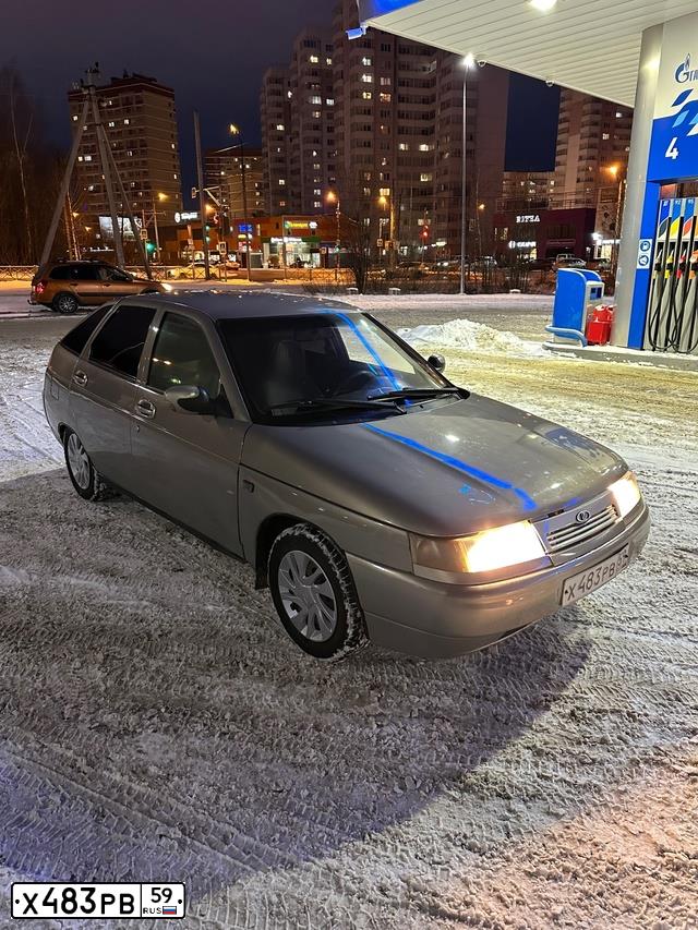 Фото автомобиля ВАЗ 21124, 2007 — госномер Х483РВ59. Цвет: Сереневый
