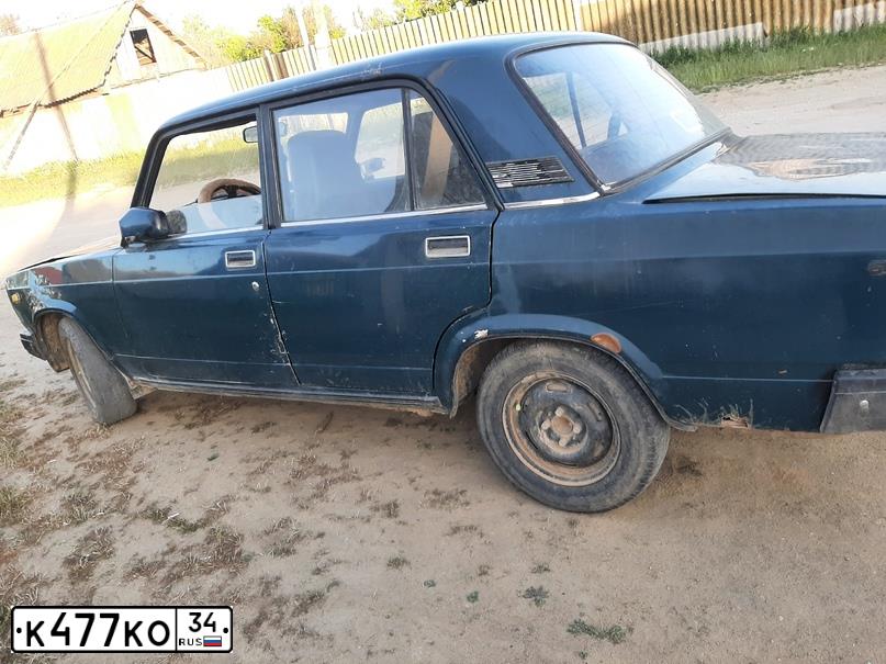 Фото автомобиля LADA 2107, 2004 — госномер К477КО34. Цвет: СИНЕ ЗЕЛЕНЫЙ