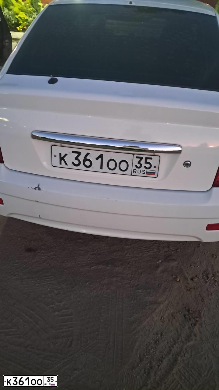 Фото автомобиля LADA 2172 PRIORA, 2010 — госномер К361ОО35. Цвет: Белый