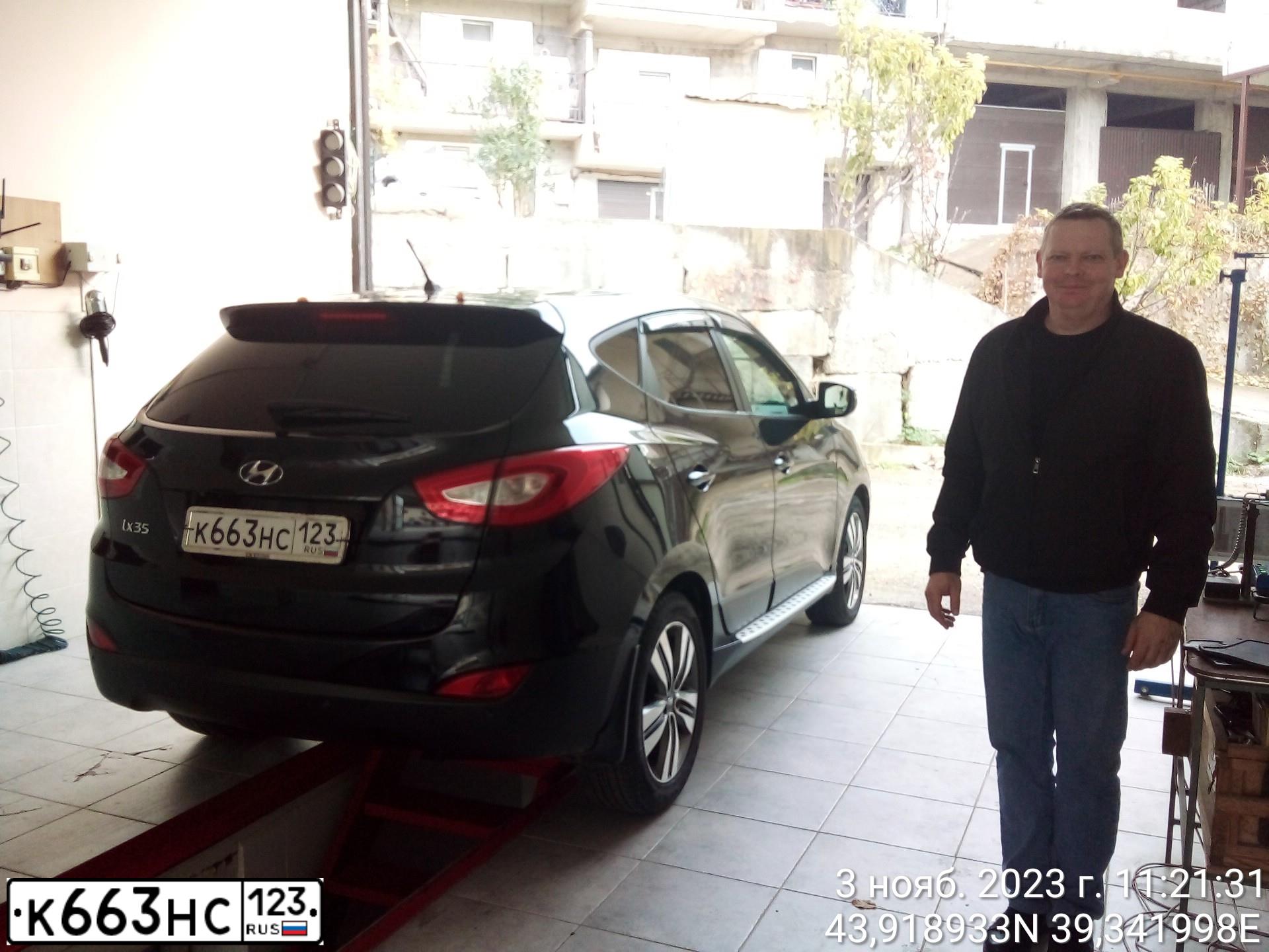 Фото автомобиля HYUNDAI IX35, 2014 — госномер К663НС123. Цвет: ЧЕРНЫЙ