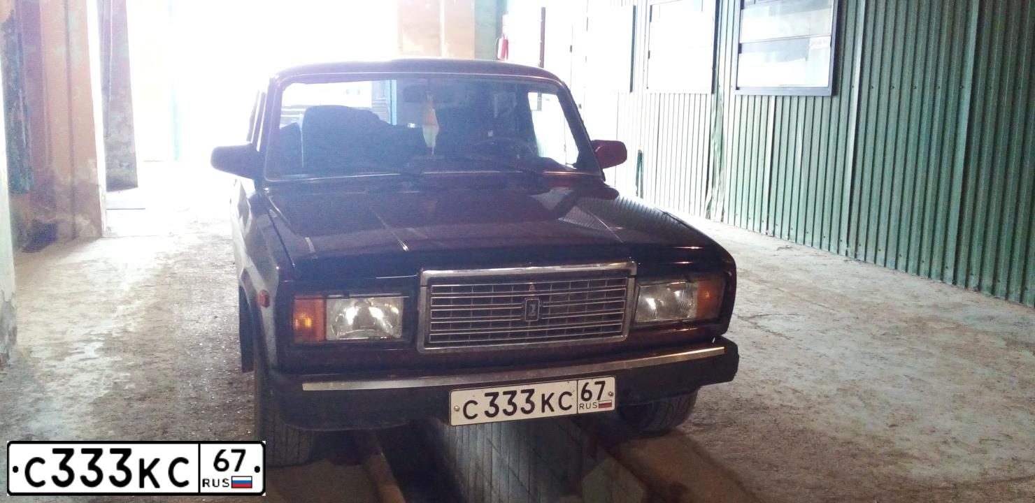 Фото автомобиля LADA 2107 LADA, 2007 — госномер С333КС67. Цвет: ТЕМНО-ВИШНЕВЫЙ
