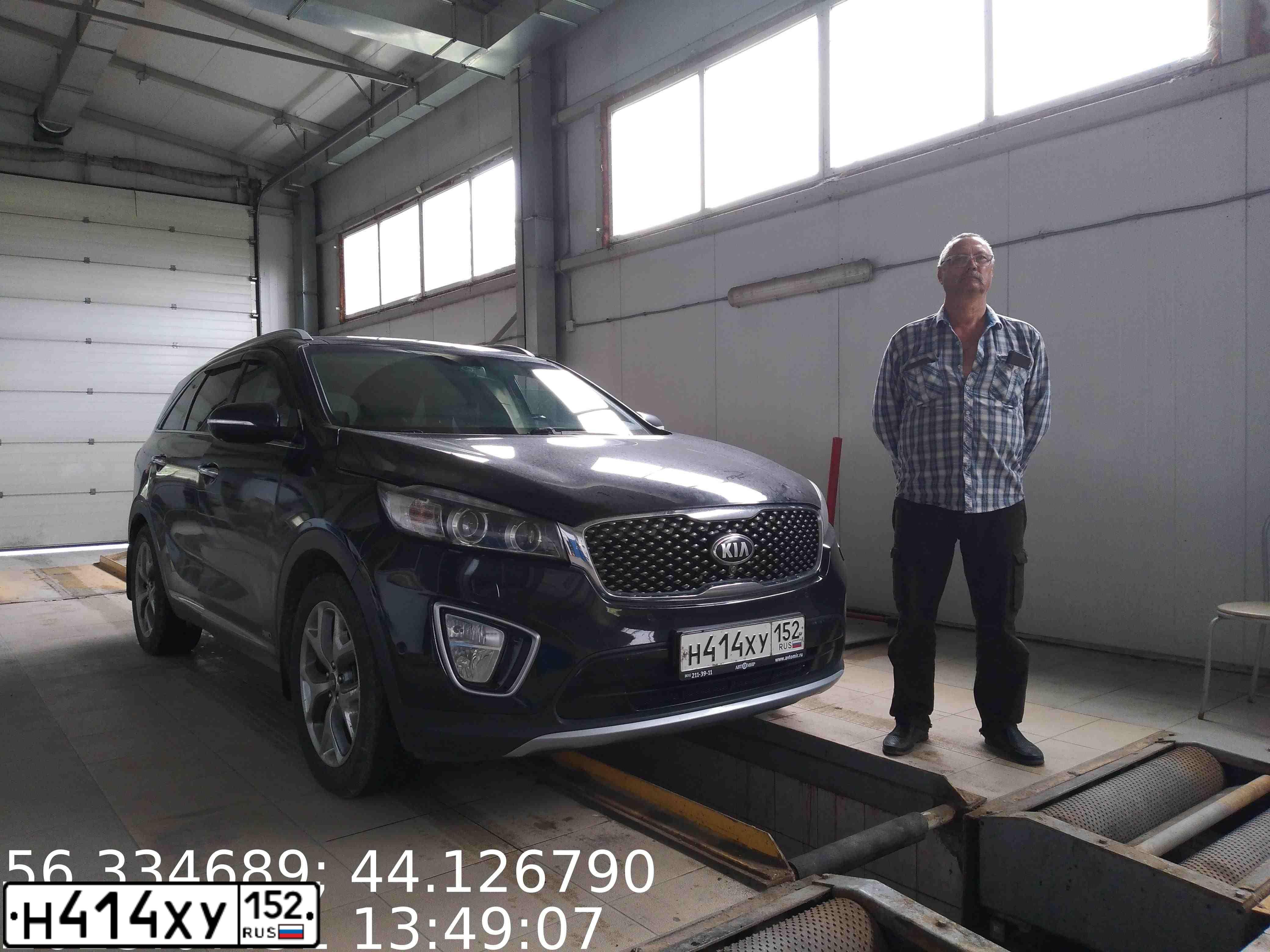 Фото автомобиля KIA SORENTO, 2015 — госномер А250АО252. Цвет: ЧЕРНЫЙ