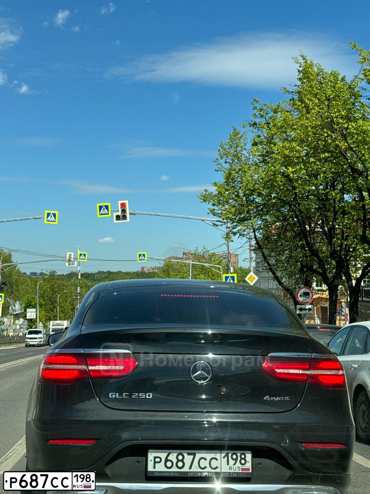 Фото автомобиля MERCEDES GLC-KLASSE, 2018 — госномер Р687СС198. Цвет: ЧЕРНЫЙ