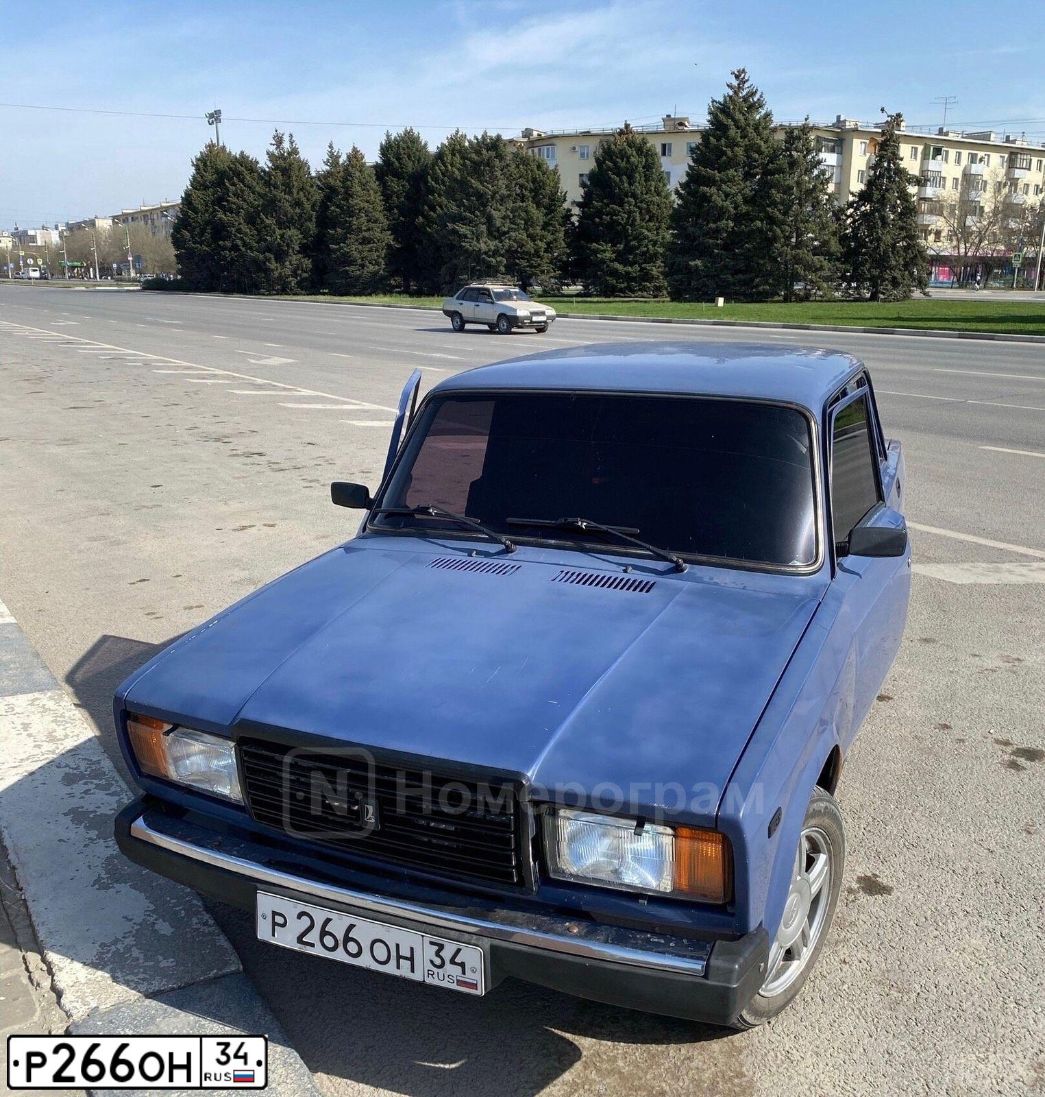 Фото автомобиля LADA 2107, 2007 — госномер Р266ОН34. Цвет: синий