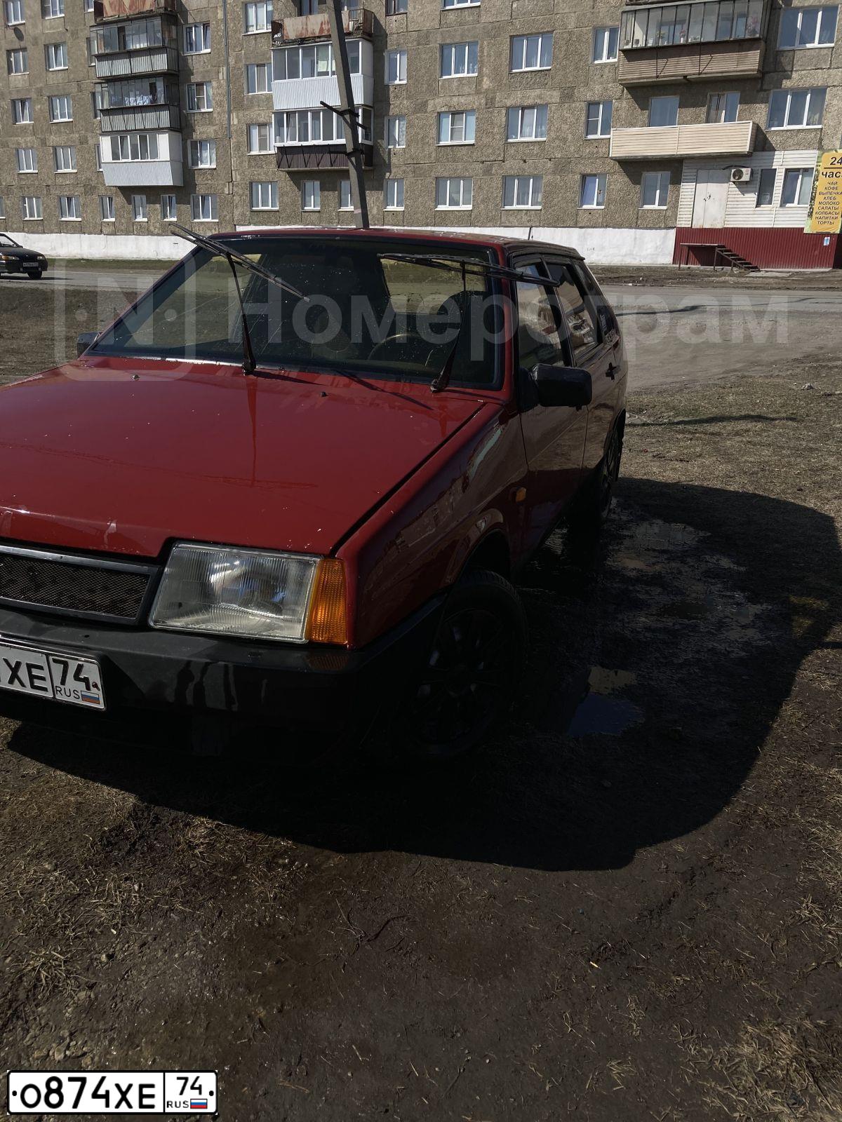 Фото автомобиля LADA 2109 SAMARA, 1997 — госномер Х347ЕА86. Цвет: Красный