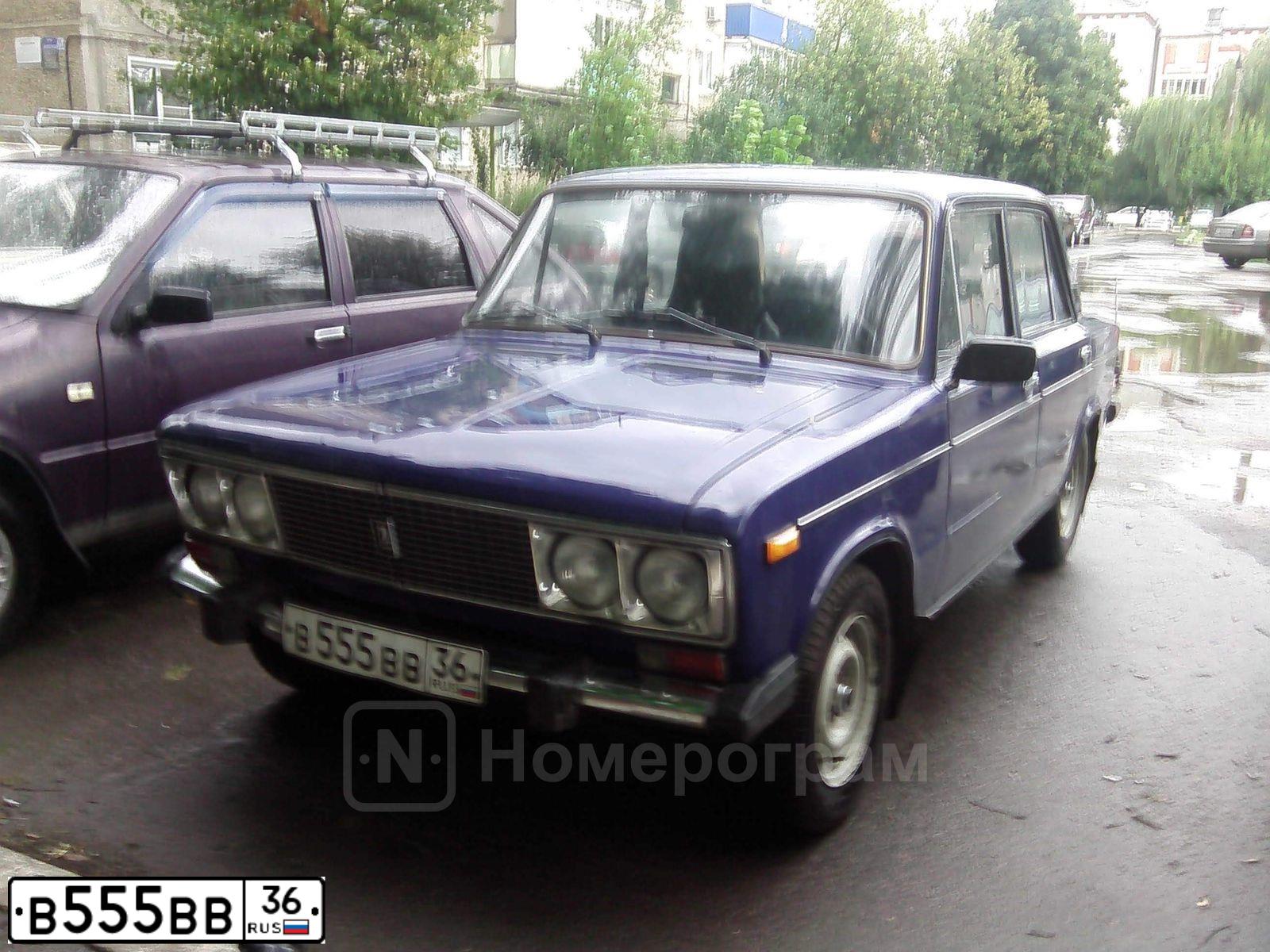Фото автомобиля LADA 2106, 1996 — госномер В555ВВ36. Цвет: синий