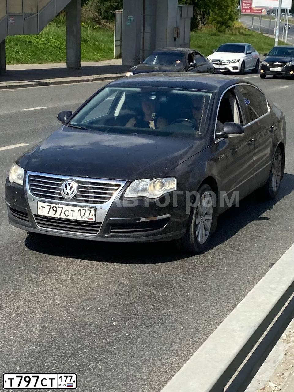 Фото автомобиля VOLKSWAGEN PASSAT, 2007 — госномер Т797СТ177. Цвет: ЧЕРНЫЙ