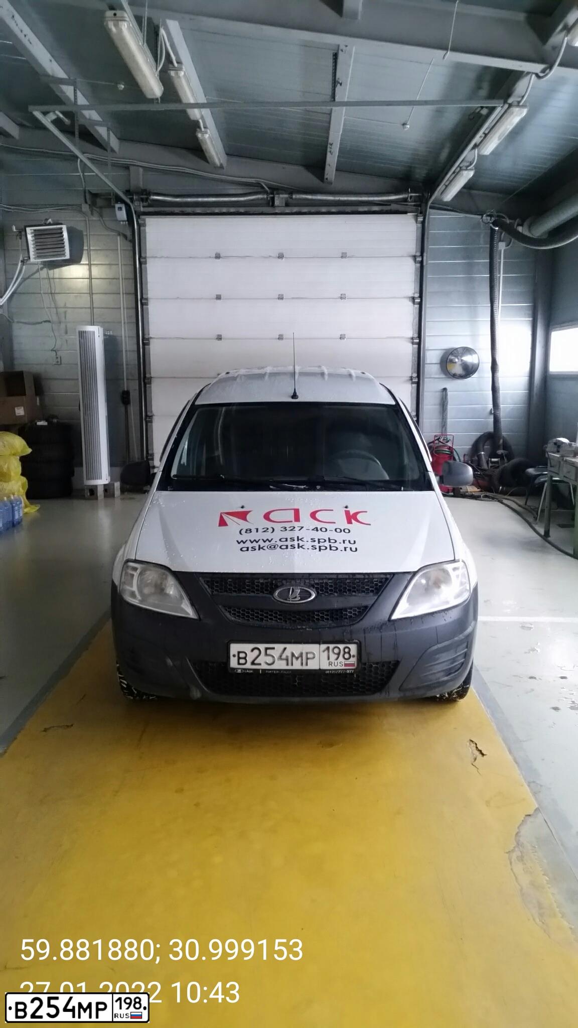 Фото автомобиля LADA LARGUS FURGON, 2018 — госномер В254МР198. Цвет: Белый