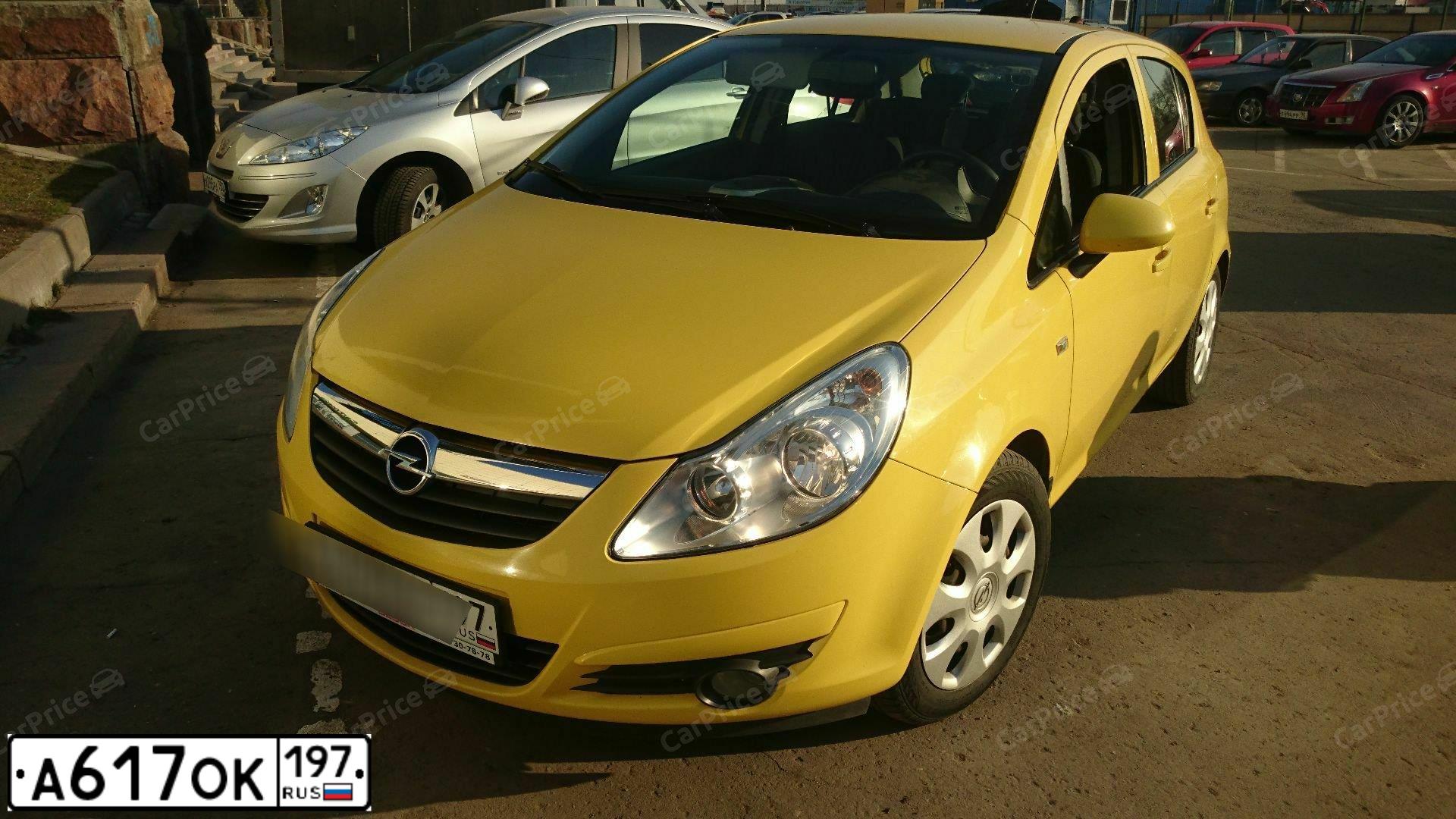Фото автомобиля OPEL CORSA, 2008 — госномер С485ОР790. Цвет: ЖЕЛТЫЙ
