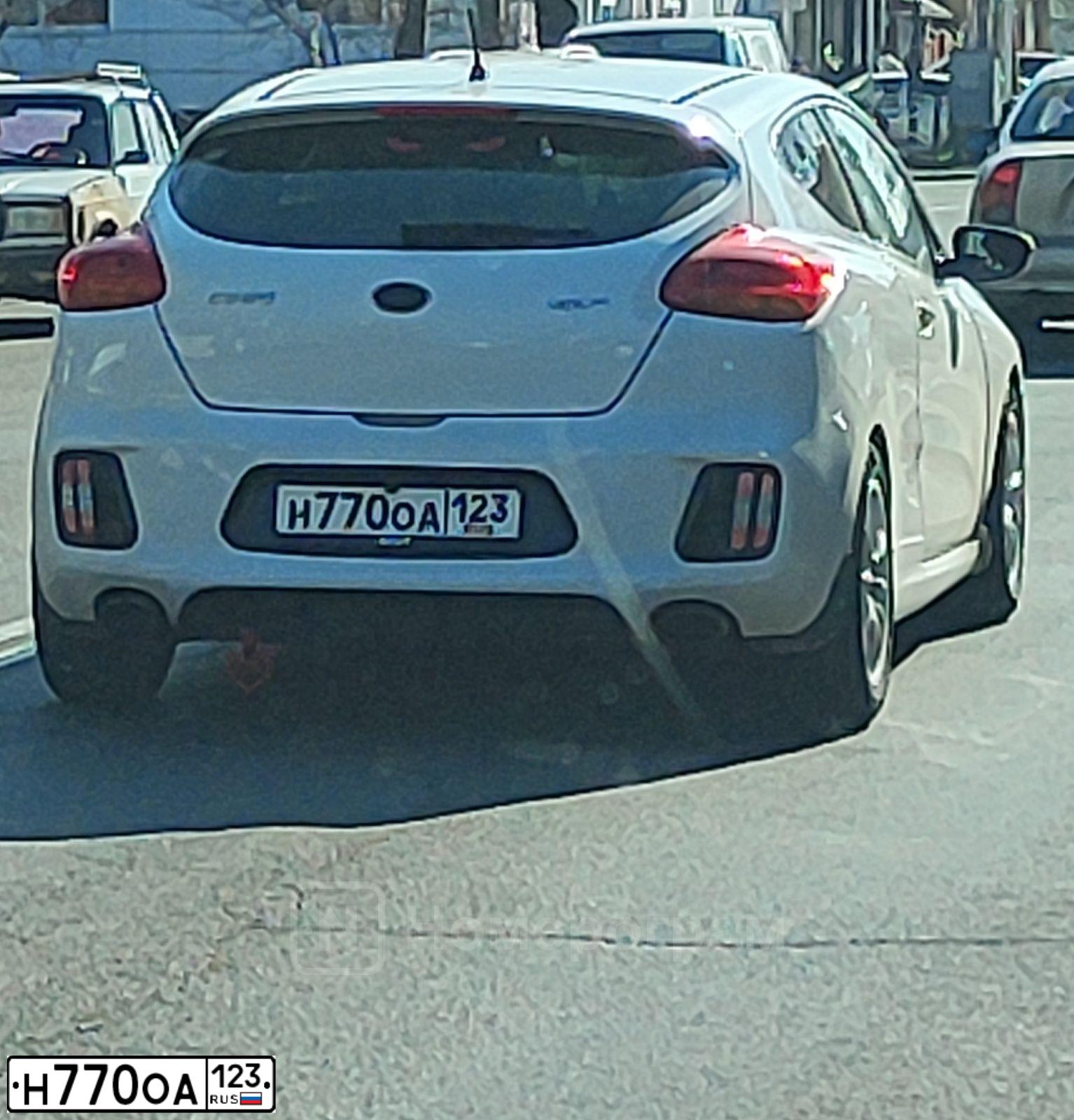 Фото автомобиля KIA CEE'D, 2014 — госномер Н770ОА123. Цвет: Белый