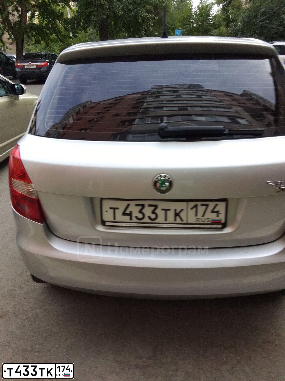Фото автомобиля SKODA FABIA, 2007 — госномер Т433ТК174. Цвет: СЕРЫЙ МЕТАЛЛИК
