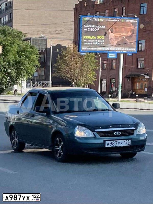 Фото автомобиля LADA 2170 PRIORA, 2010 — госномер А987УХ122. Цвет: Серо-сине-зеленый