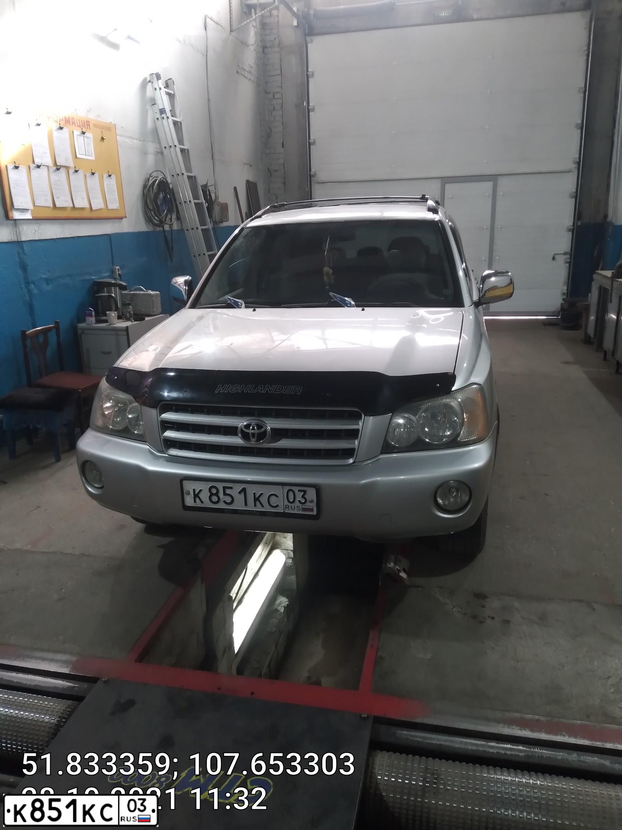 Фото автомобиля TOYOTA HIGHLANDER, 2001 — госномер К851КС03. Цвет: Серебристый