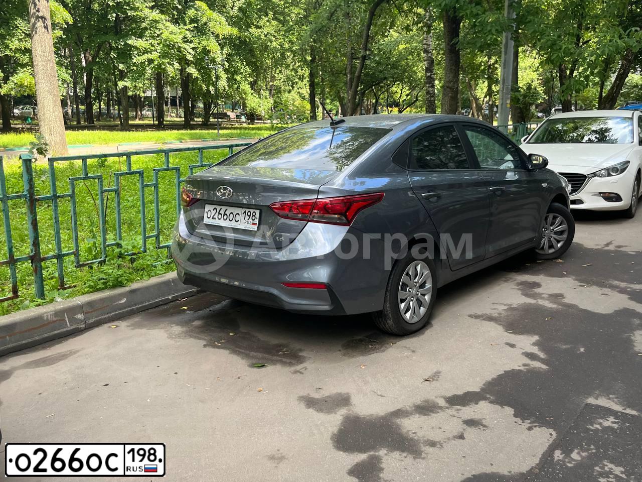 Фото автомобиля HYUNDAI SOLARIS, 2019 — госномер С734АС159. Цвет: СЕРЫЙ