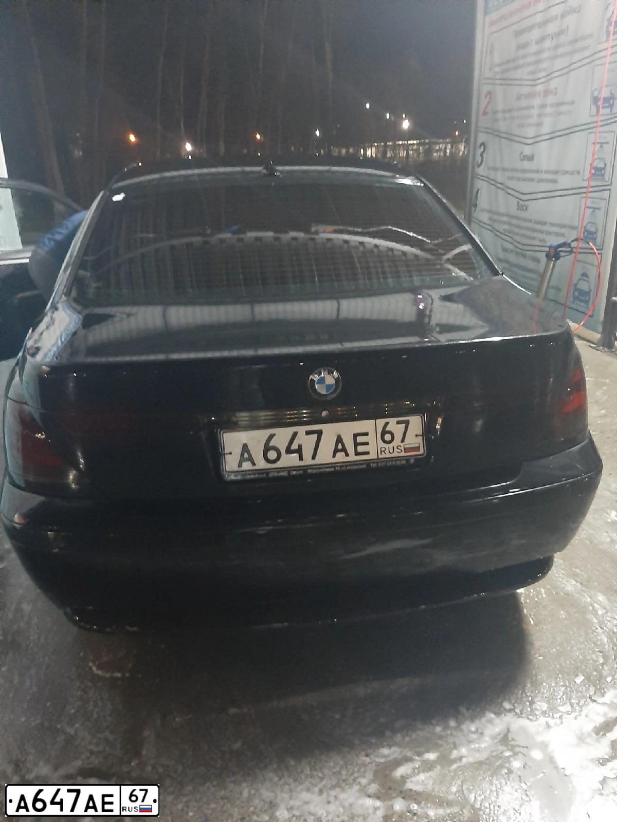 Фото автомобиля BMW SERIE 7, 2002 — госномер А647АЕ67. Цвет: ЧЕРНЫЙ