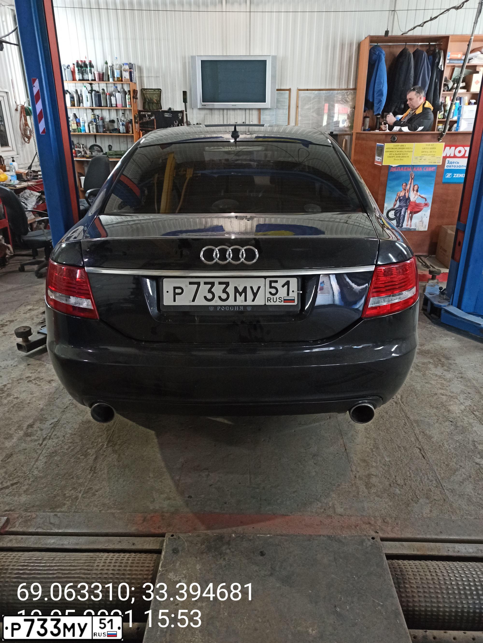 Фото автомобиля AUDI A6, 2004 — госномер Р627МР51. Цвет: ЧЕРНЫЙ
