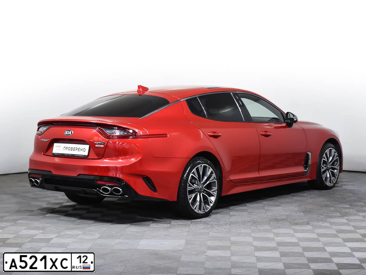 Фото автомобиля КИА CK STINGER, 2019 — госномер М029ОН134. Цвет: Красный