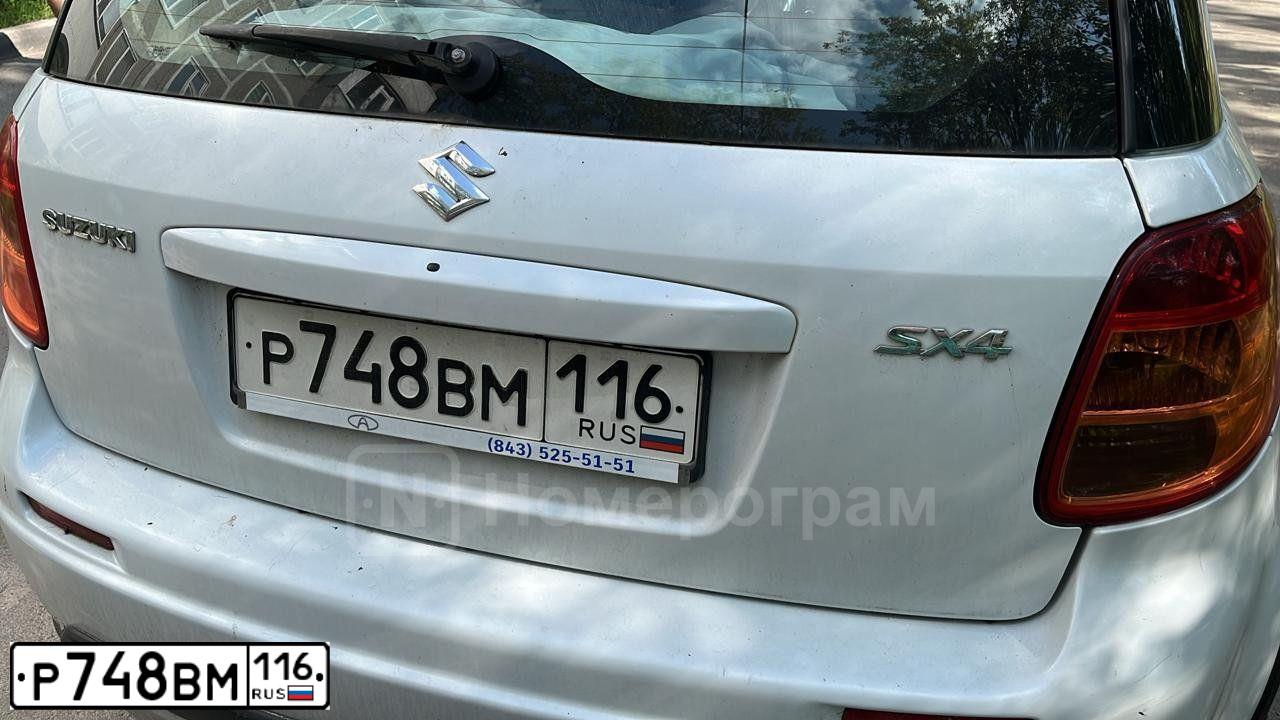 Фото автомобиля SUZUKI SX 4, 2011 — госномер Р748ВМ116. Цвет: БЕЛЫЙ