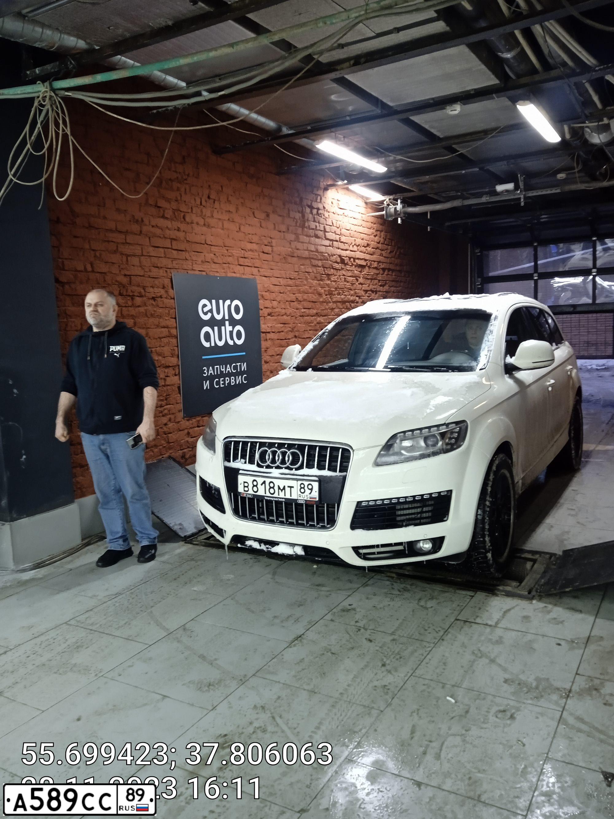 Фото автомобиля AUDI Q7, 2007 — госномер В818МТ89. Цвет: Белый